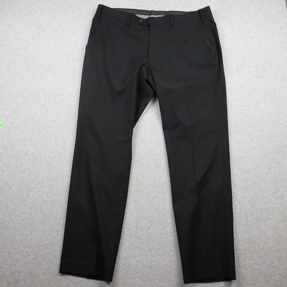 Alfani Dress Pants Mens 36x30 Slim Fit Black Flat Front Stretch Trousers